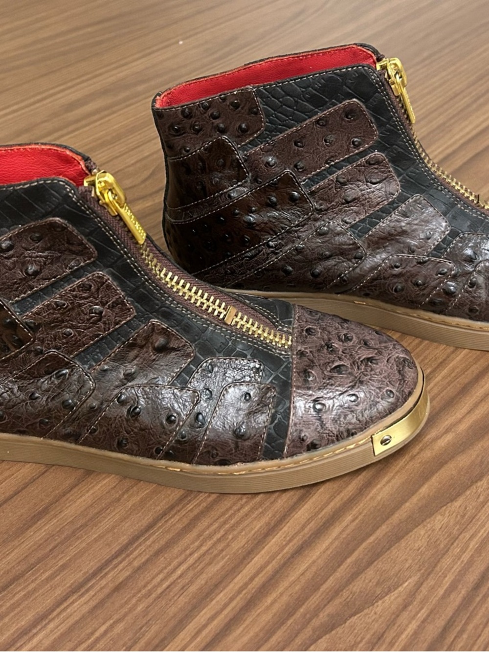 Jason Derulo LVL XIII High-Top Leather Zip Sneakers 8 M